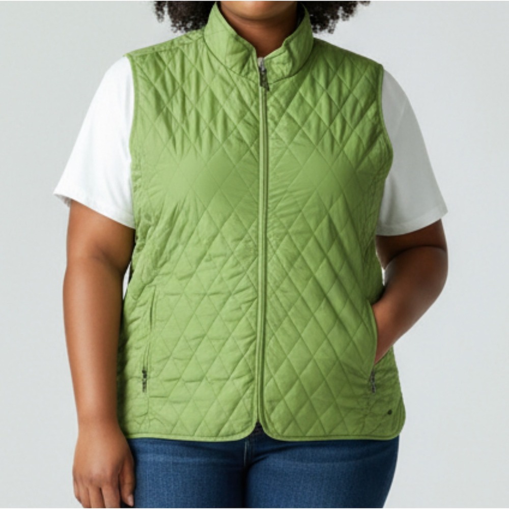 Northern Reflections Women's XL Quilted Vest Green Lightweight Sleeveless